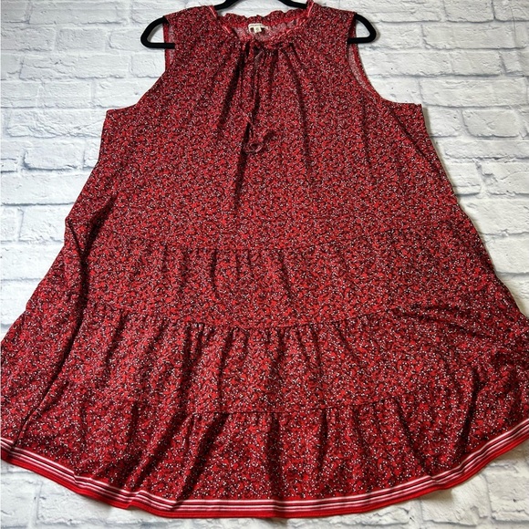 Max Studio Red Sleeveless Tiered Tunic/Dress. Size 2X. Great for Layering! - Picture 6 of 8